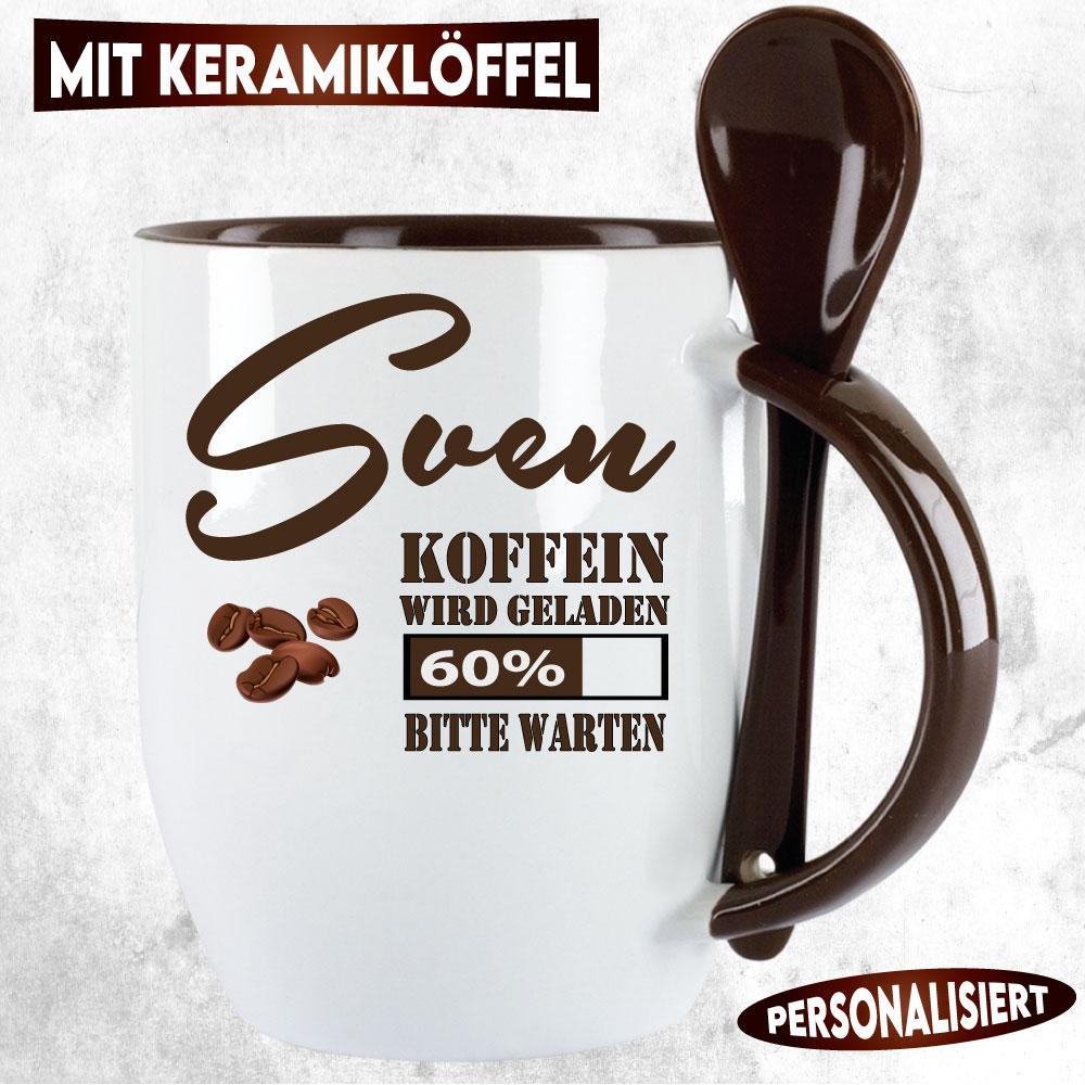 Becher Koffein wird geladen