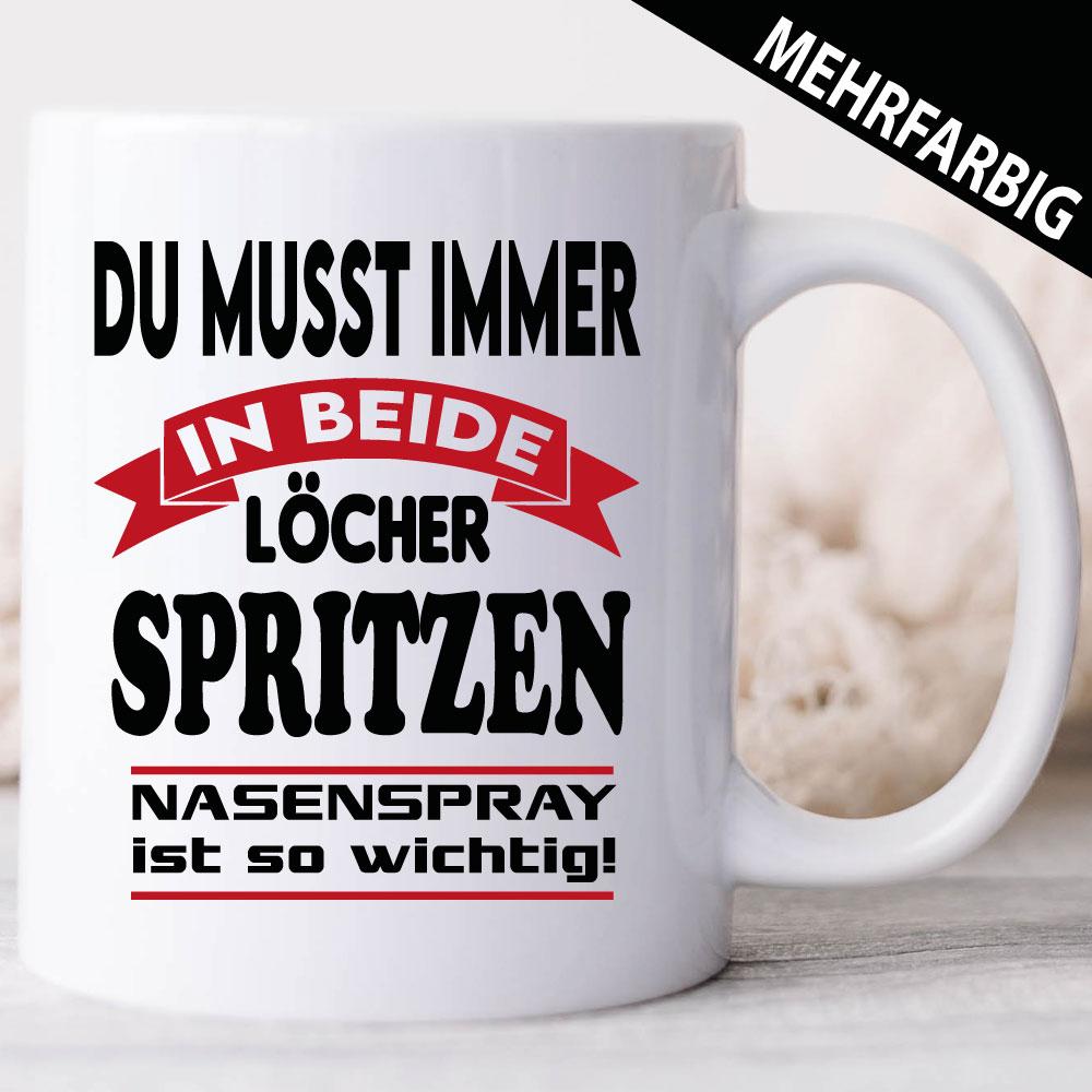 Tasse Sex Spruch Nasenspray