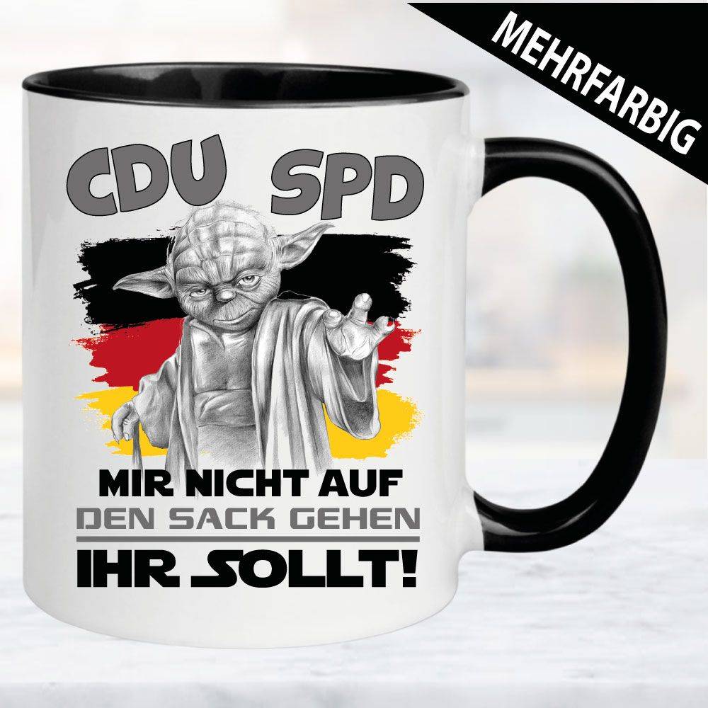 Tasse Politik mit Spruch zur SPD CDU