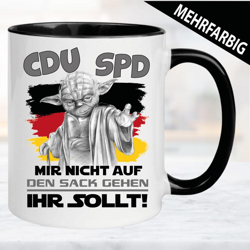 Tasse Politik mit Spruch zur SPD CDU