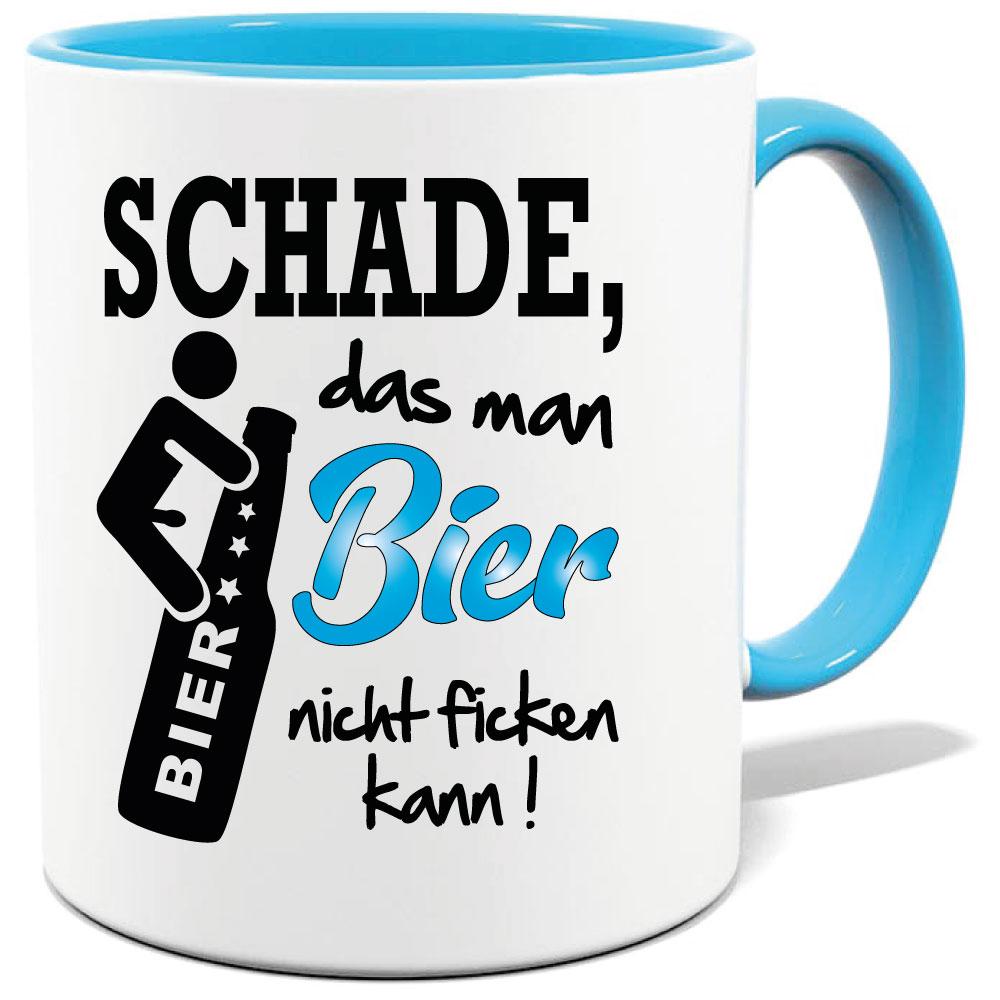 Hellblaue Sprüche Tasse Männer Bier ficken