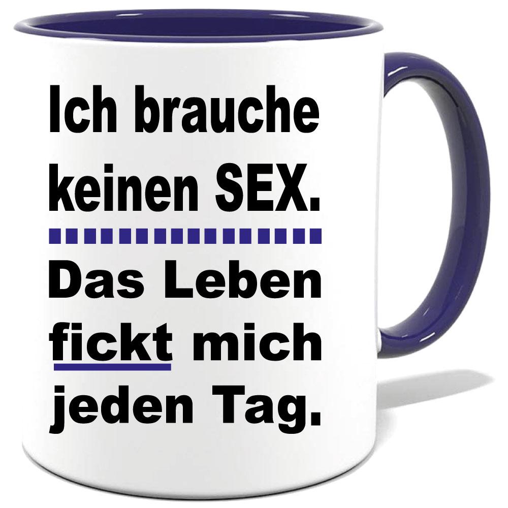 Dunkelblaue Sprüche Tasse Männer Sex hab ich genug