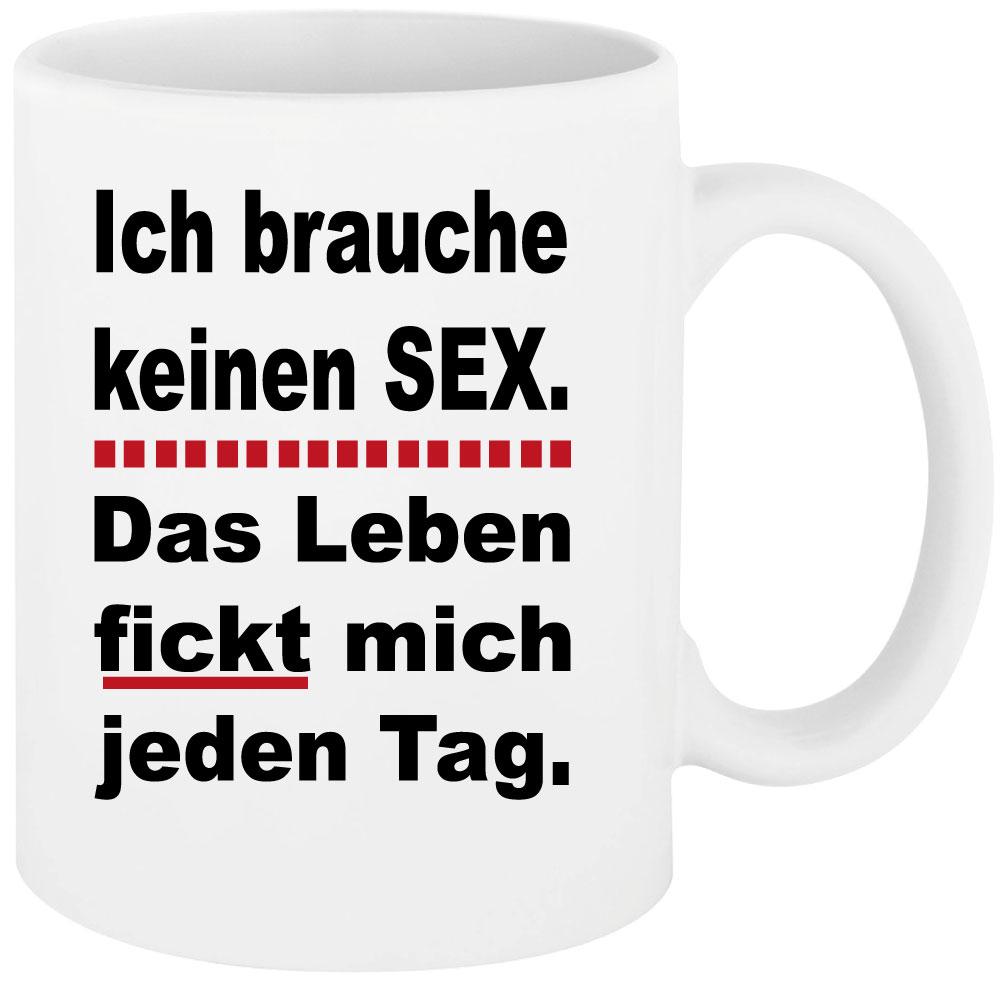 Weisse Sprüche Tasse Männer Sex hab ich genug