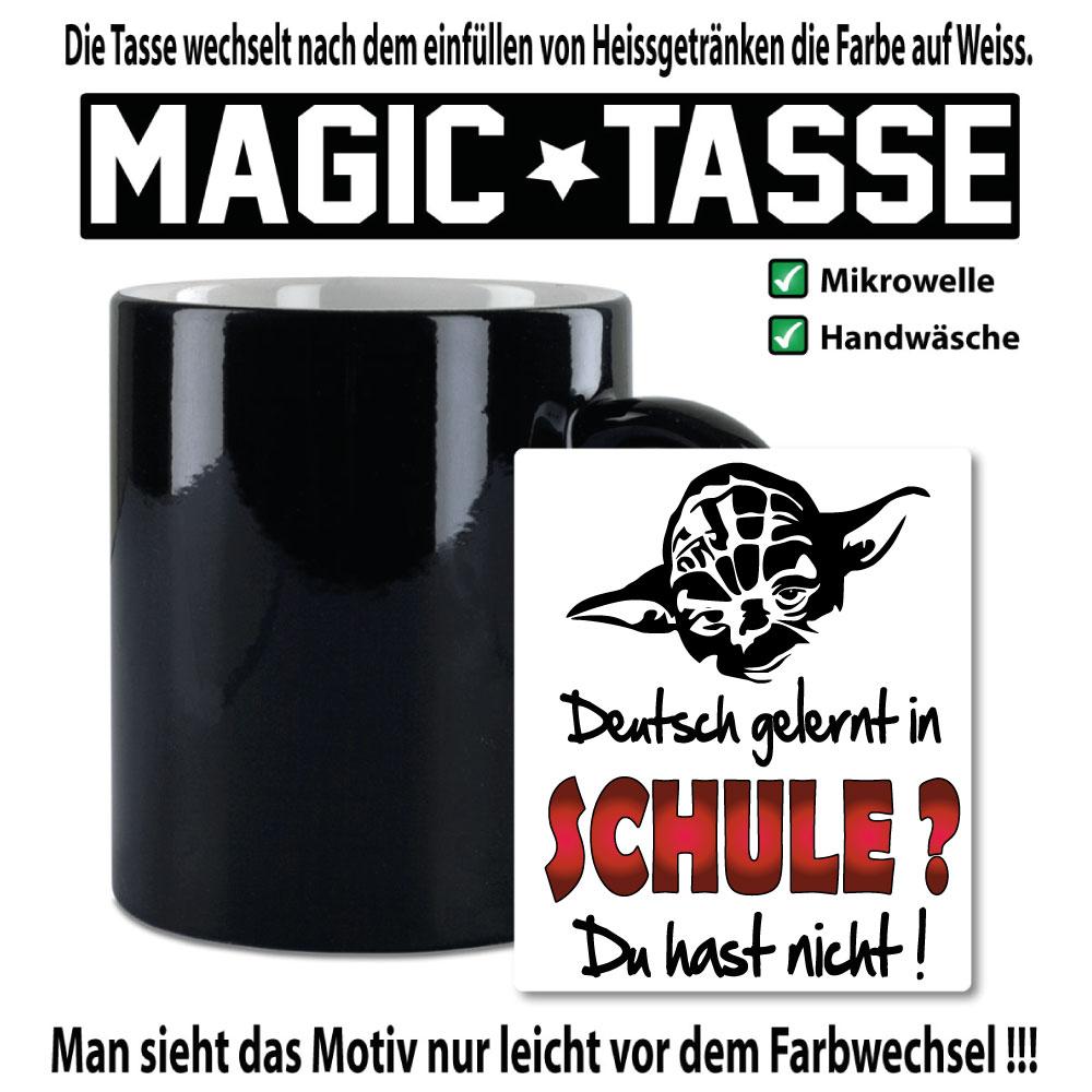 Magic Sprüche Tasse Männer Yoda Deutsch gelernt du hast