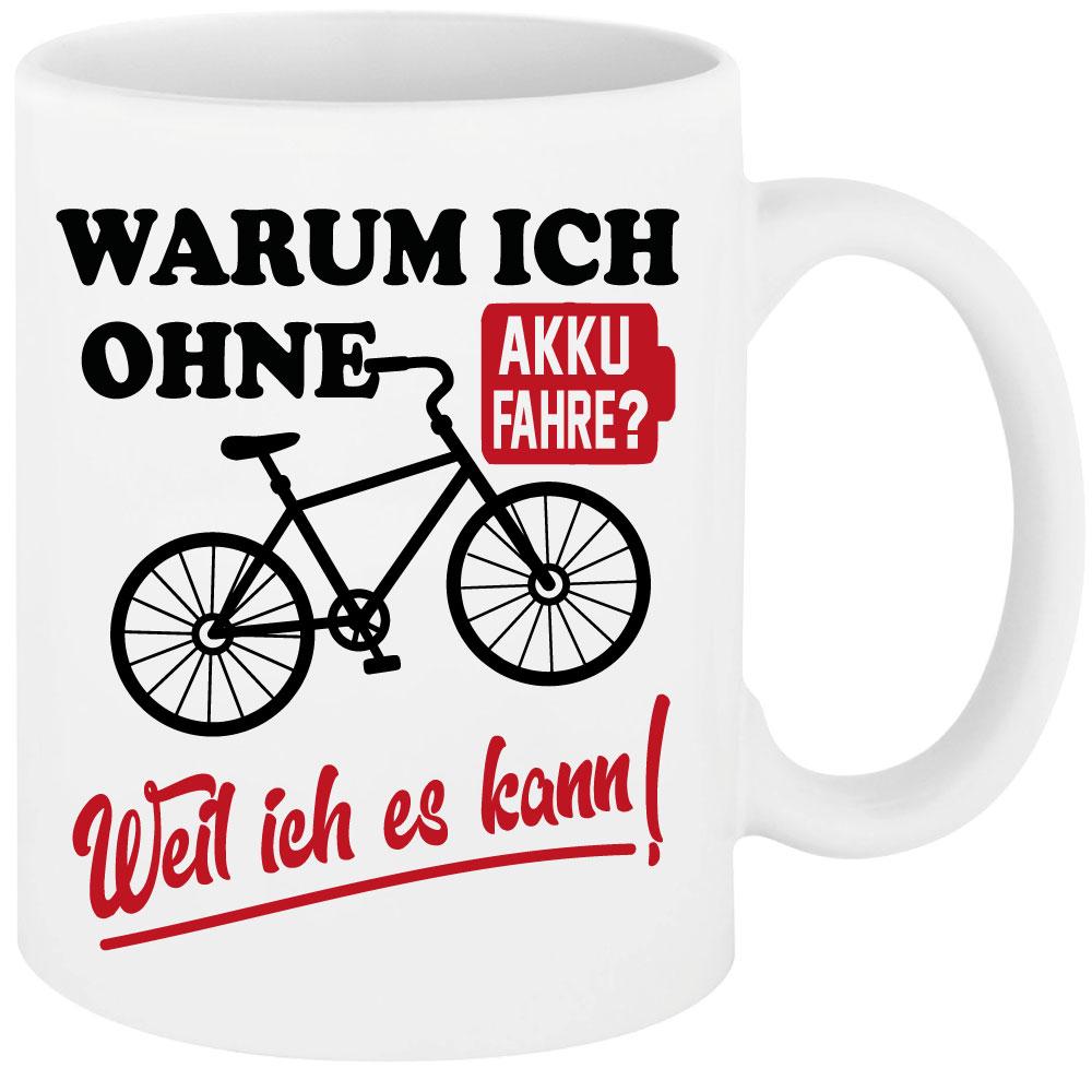 Weisse Sprüche Tasse Männer Elektrofahrrad fahren