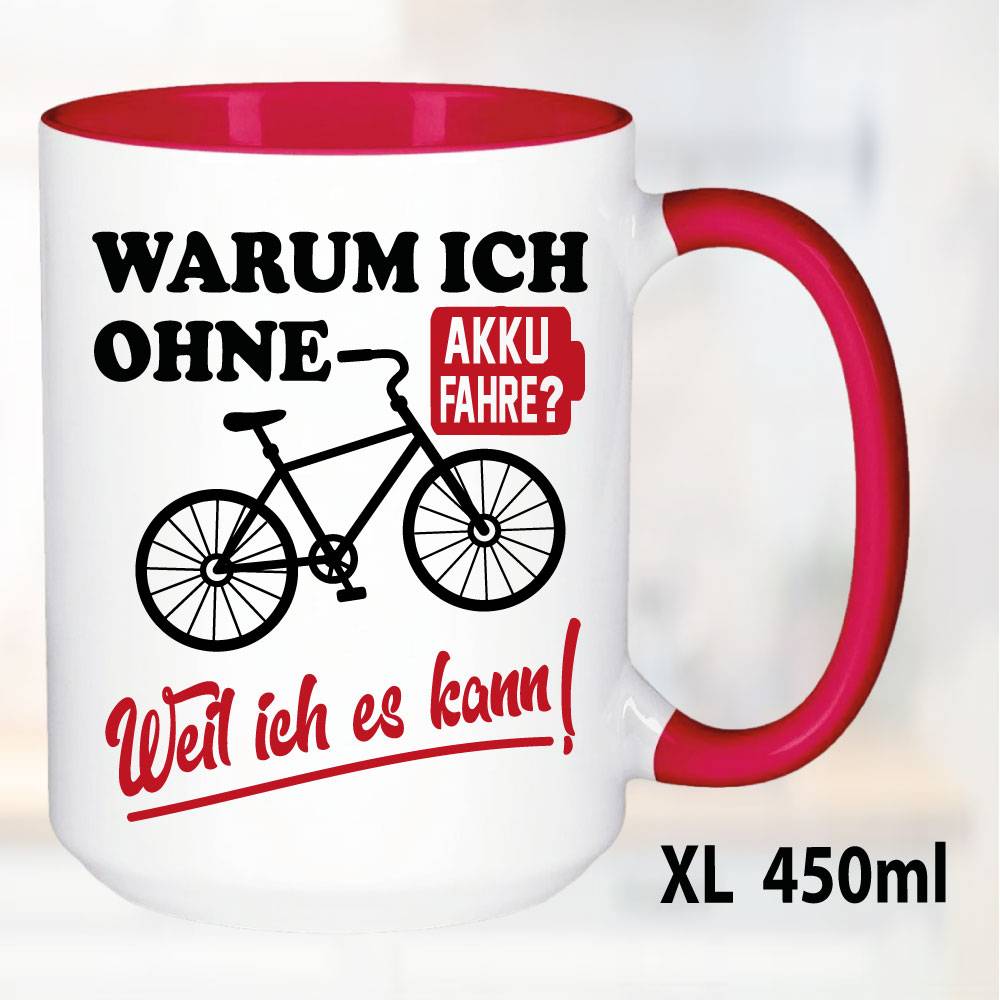 Sprüche Tasse Mann Fahrrad Akku