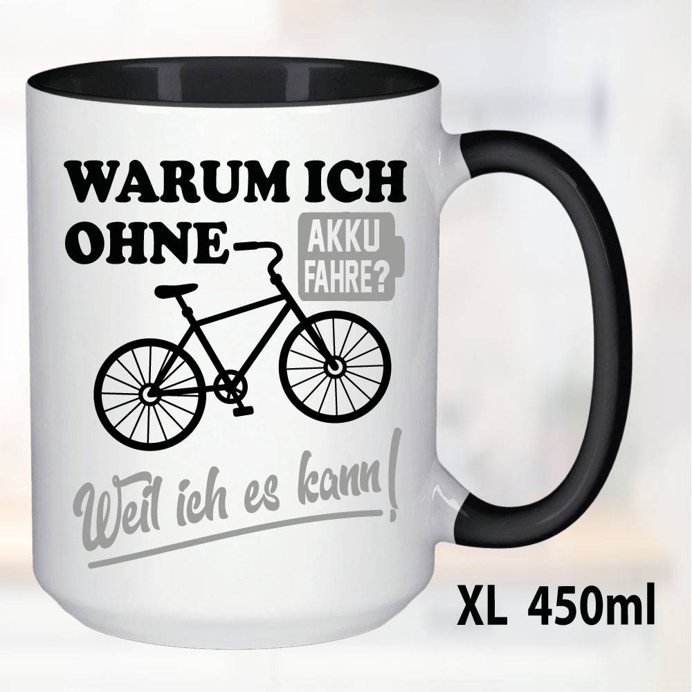 Sprüche Tasse Mann Fahrrad Akku
