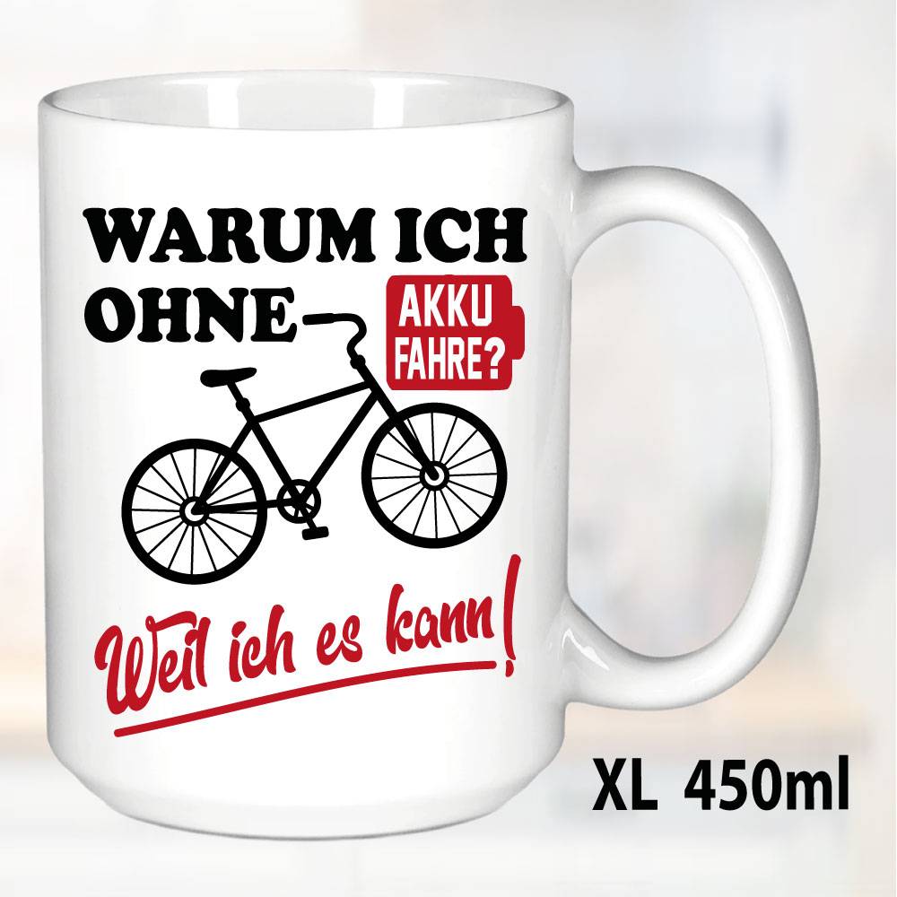 Sprüche Tasse Mann Fahrrad Akku