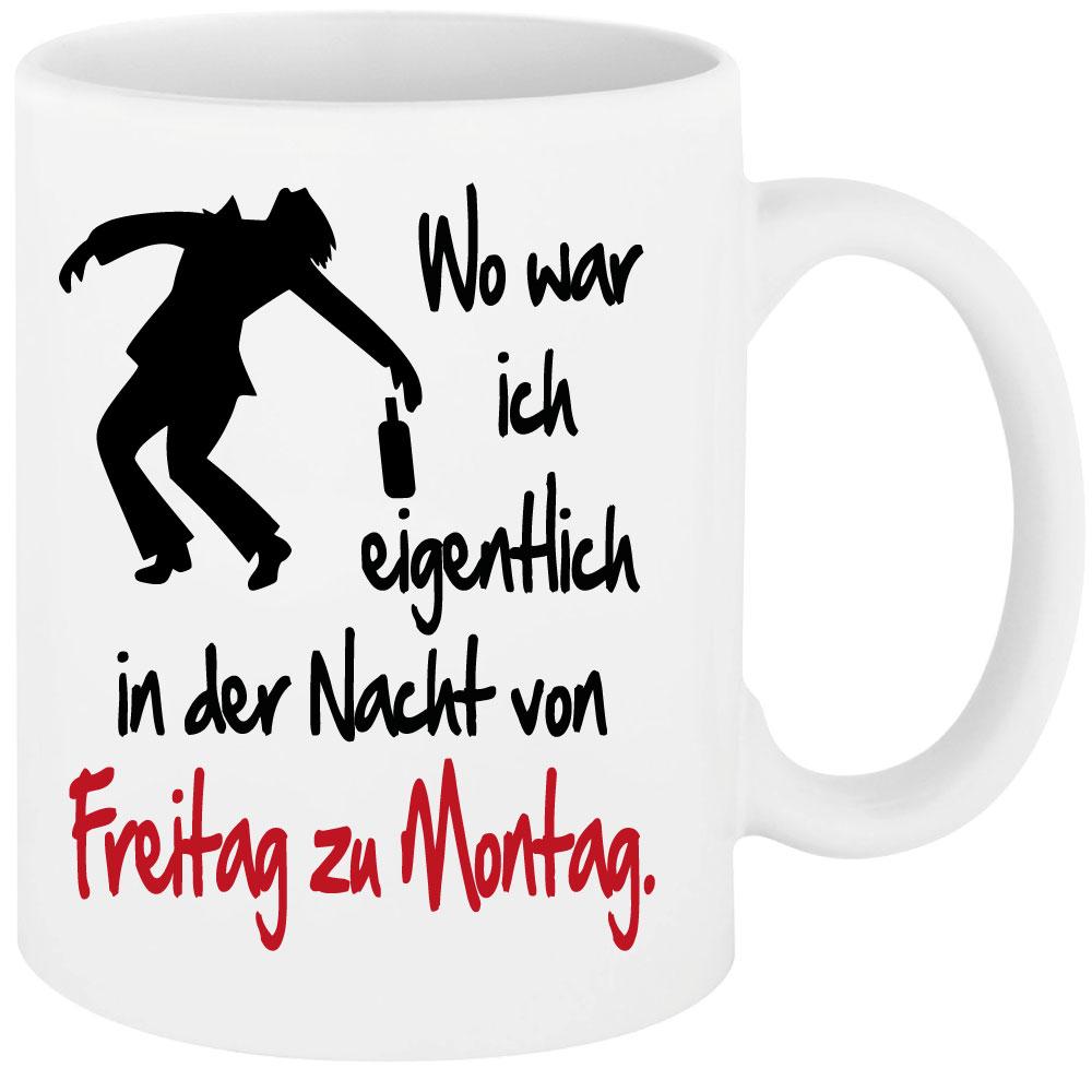 Weisse Sprüche Tasse Männer Montag bis Freitag