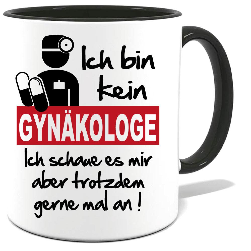 Schwarze Sprüche Tasse Männer Gynäkologe gerne anschauen Frauenarzt