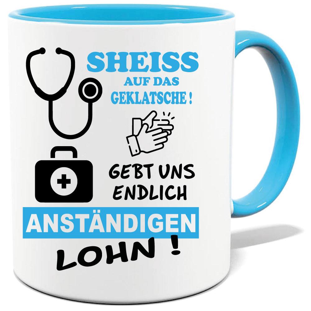 Hellblaue Sprüche Tasse Männer Krankenpfleger Systemrelevant