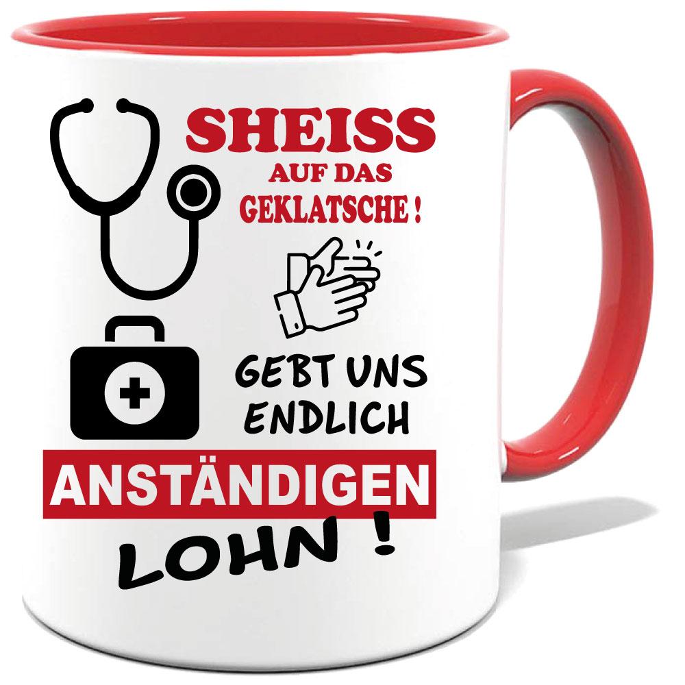 Rote Sprüche Tasse Männer Krankenpfleger Systemrelevant