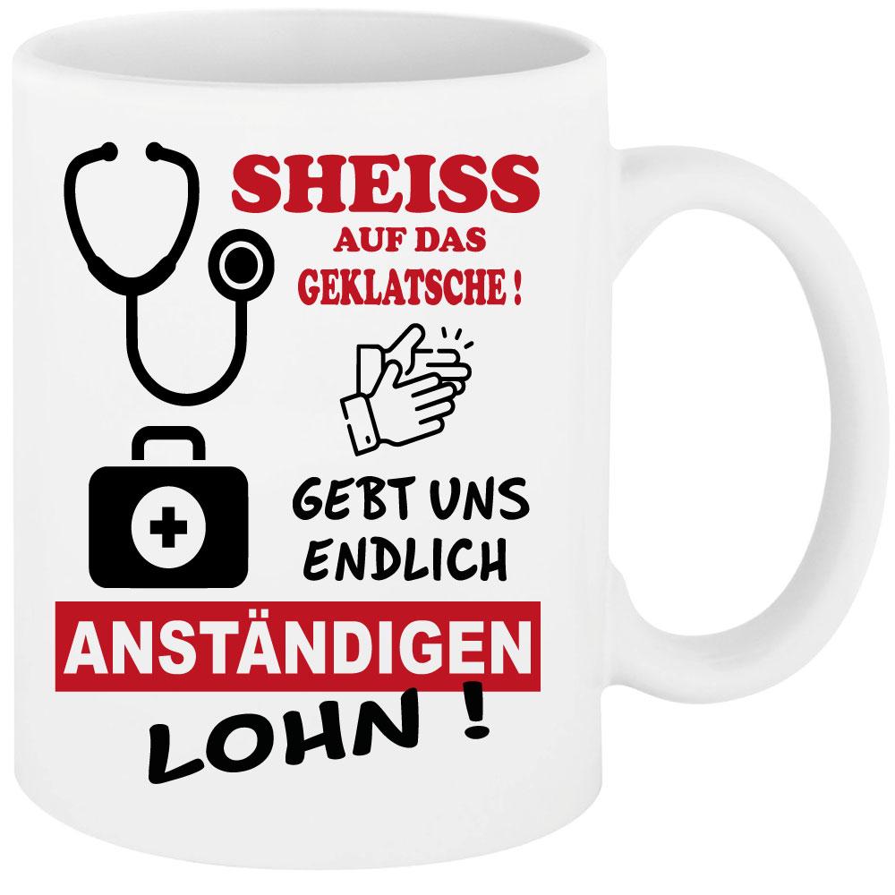 Weisse Sprüche Tasse Männer Krankenpfleger Systemrelevant