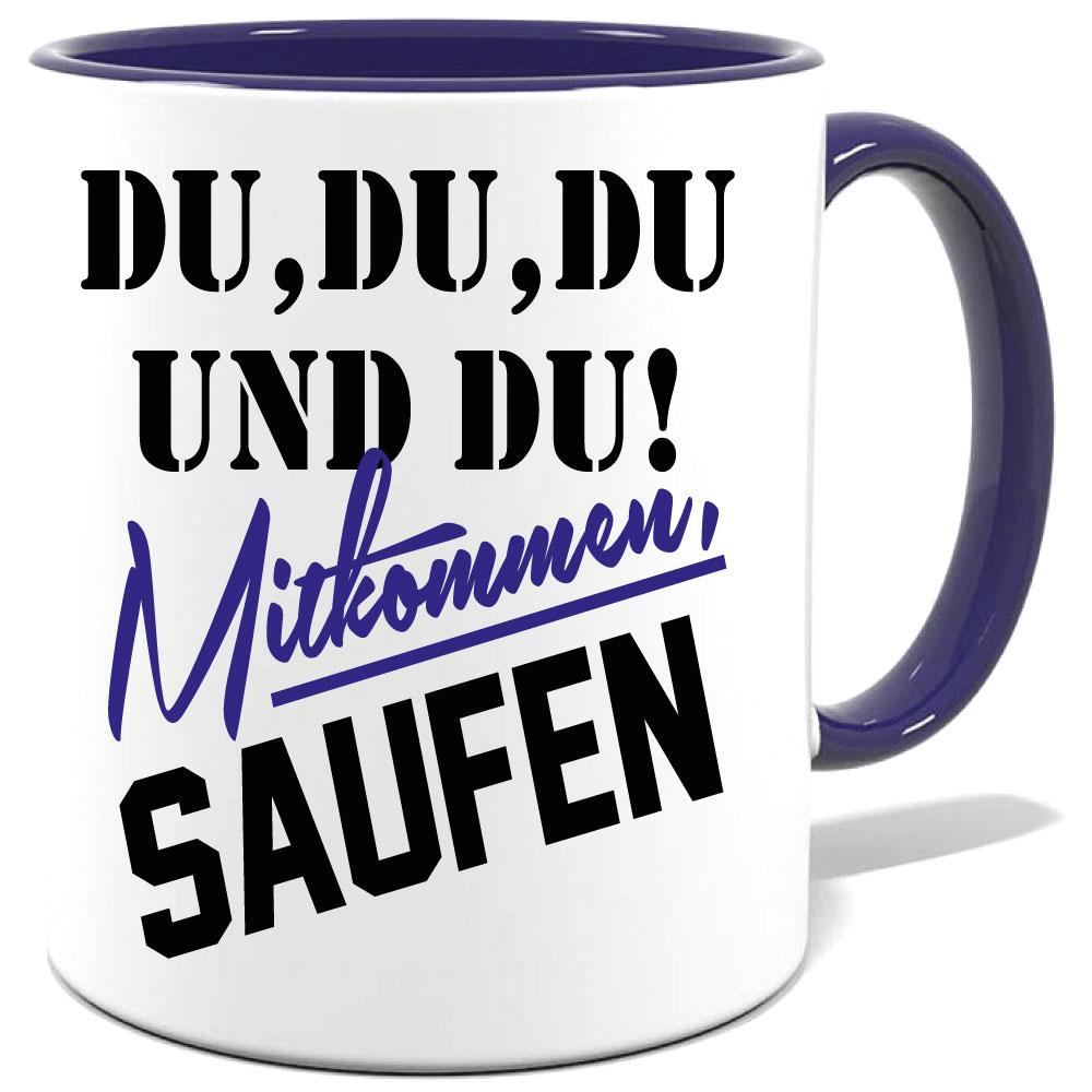 Dunkelblaue Sprüche Tasse Männer Mitkommen Saufen