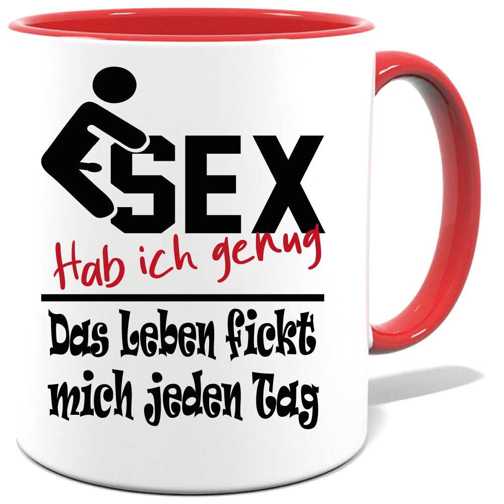 Rote Sprüche Tasse Männer Sex genug