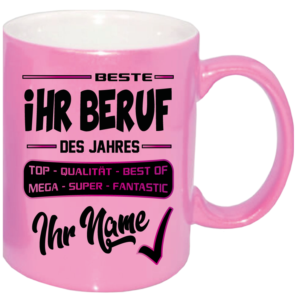 Frauen Tasse mit Beruf und Name