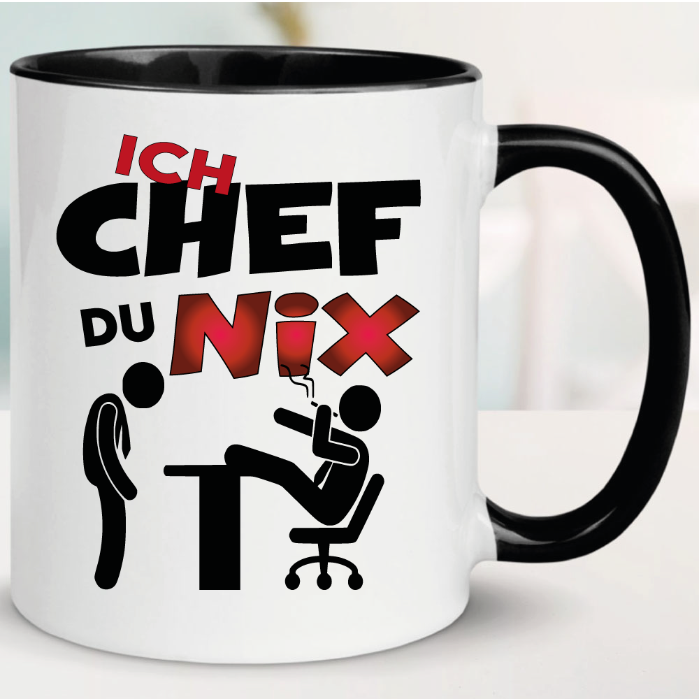 Tasse für Büro und Arbeitsplatz Ich Chef du nix