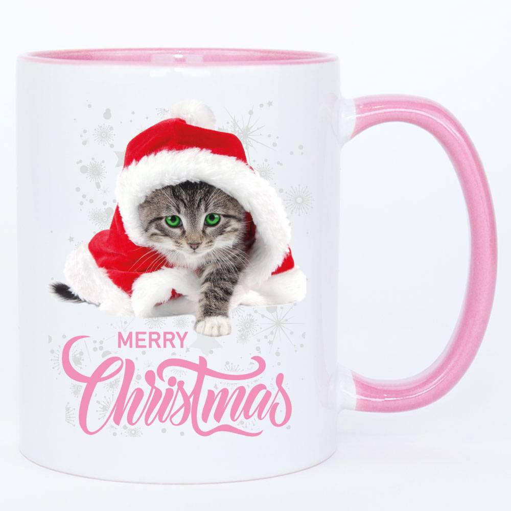 Weihnachtstasse mit Katze