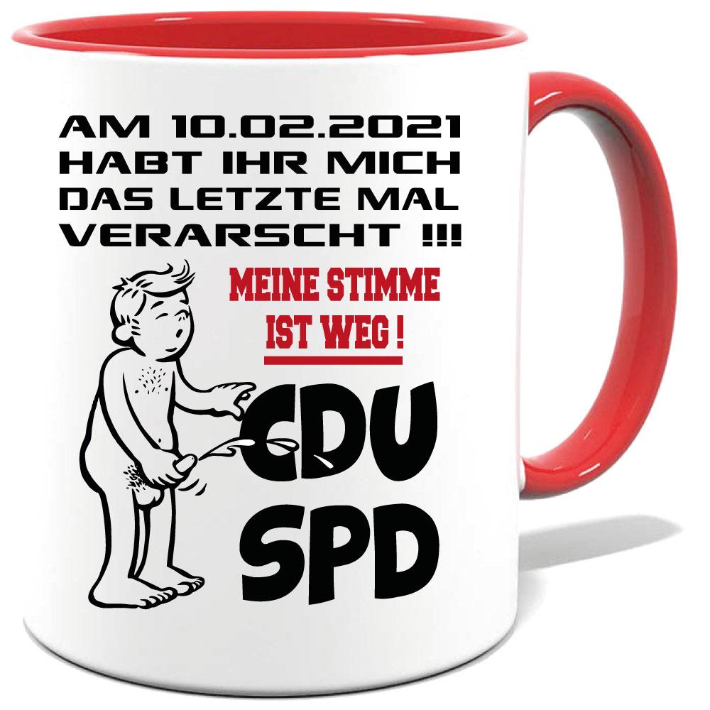 Tasse Corona SPD CDU Wahlkampf