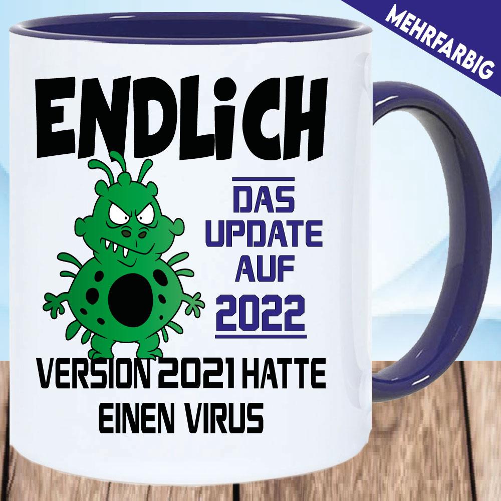 Lustige Corona Tasse   Ein Update von 2020 auf das Jahr 2021