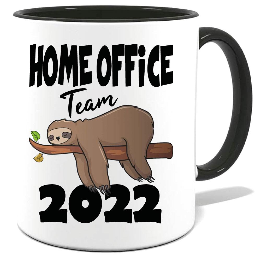 Faultier Tasse Home Office Schwarz