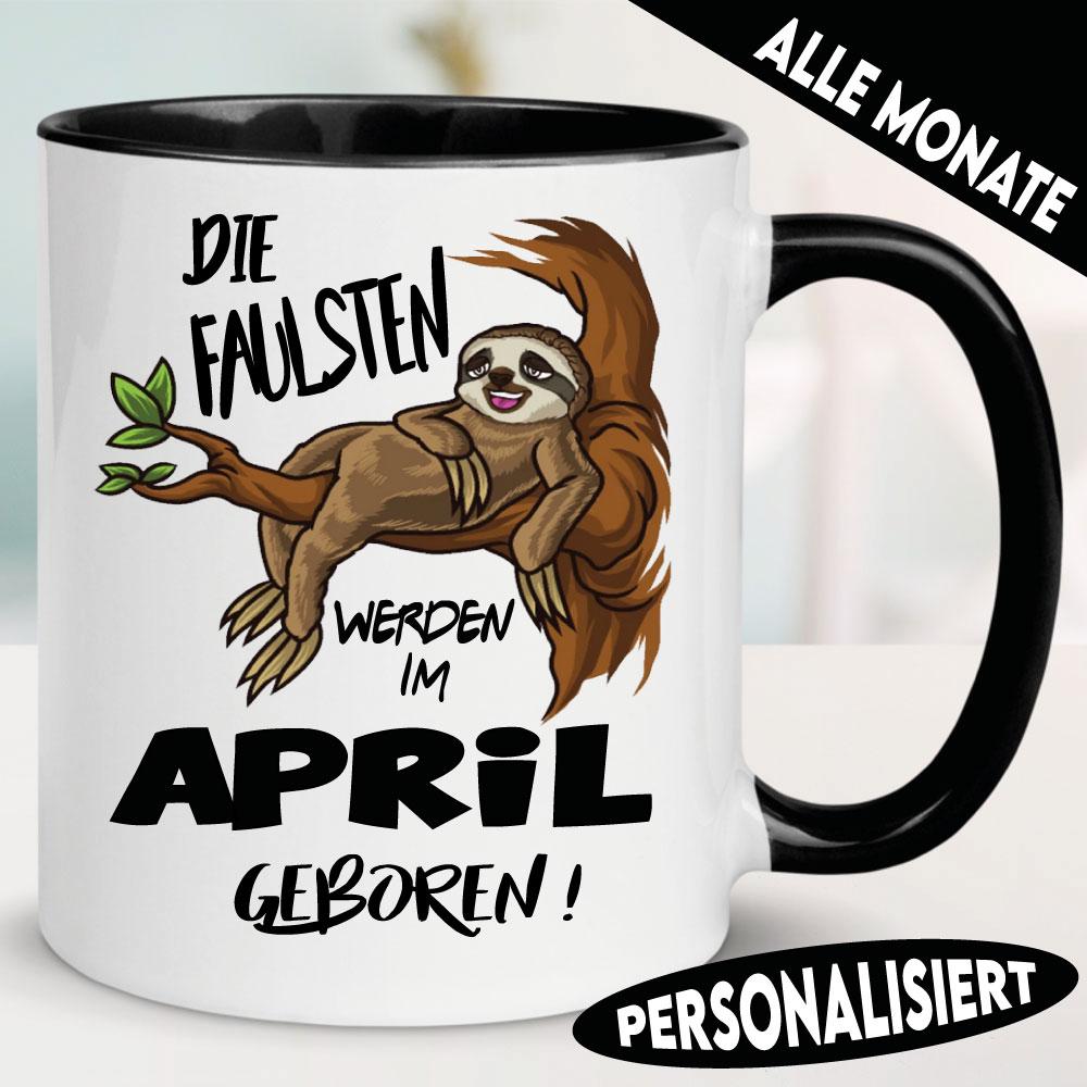 Tasse mit Faultier Personalisiert zum Geburtstag