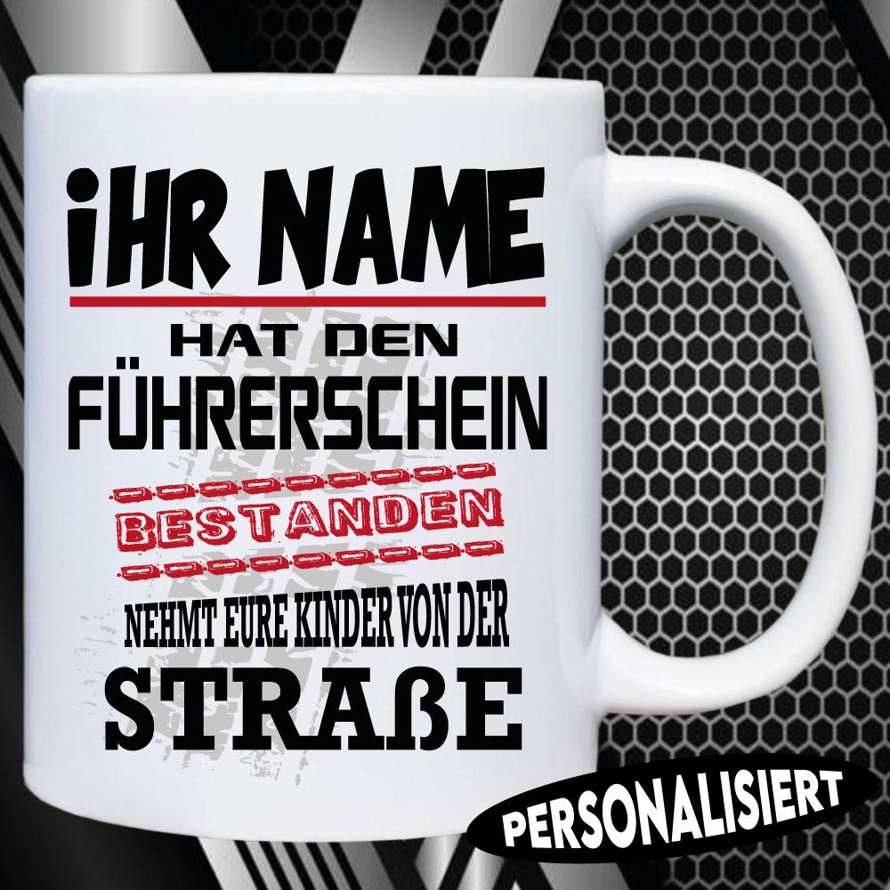 Tasse Führerschein Weiß