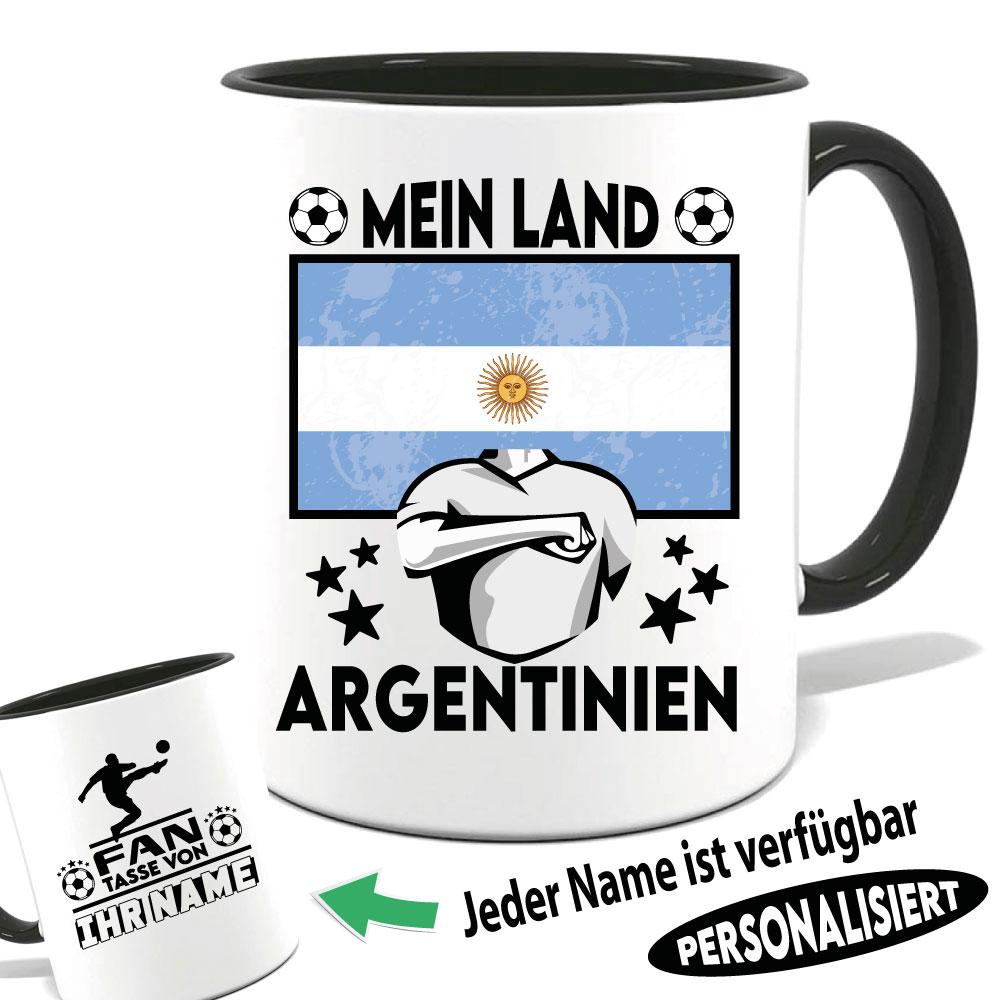 Argentinien - Tasse für Fußballfans mit Name