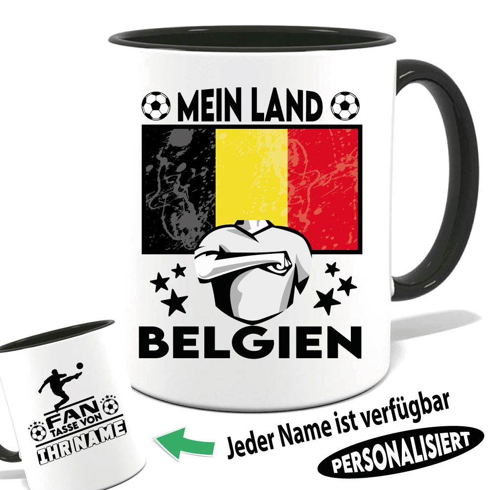 Belgien - Tasse für Fußballfans mit Name