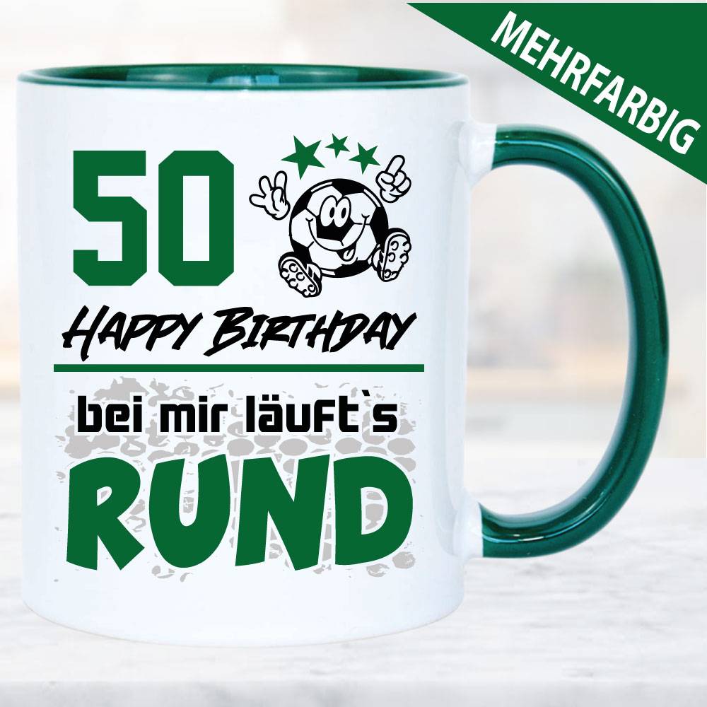 Fußballtasse zum Geburtstag läuft Rund 50 Jahre