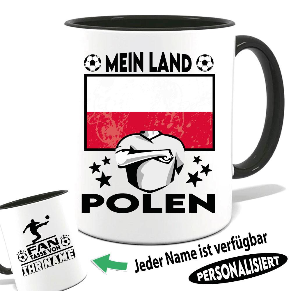 Polen - Tasse für Fußballfans mit Name