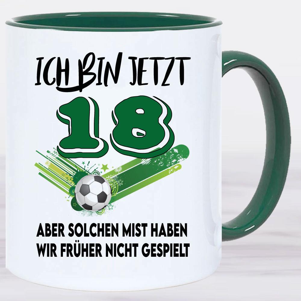 Tasse 18 Fussball Mist gespielt Grün