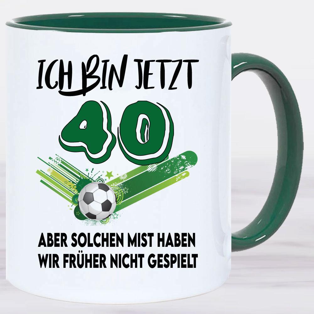 Tasse 40 Fussball Mist gespielt Grün