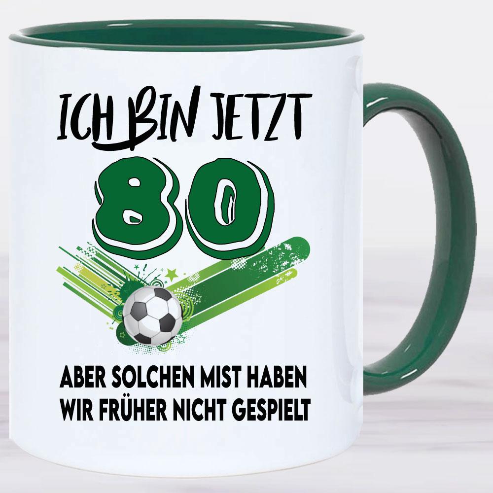 Tasse 80 Fussball Mist gespielt Grün