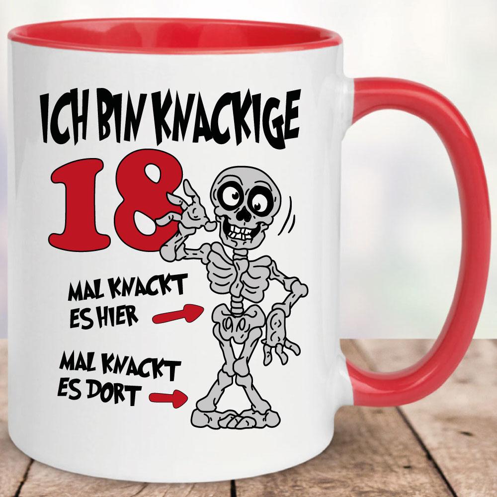 Tasse Knackige Jahre 18 Rot