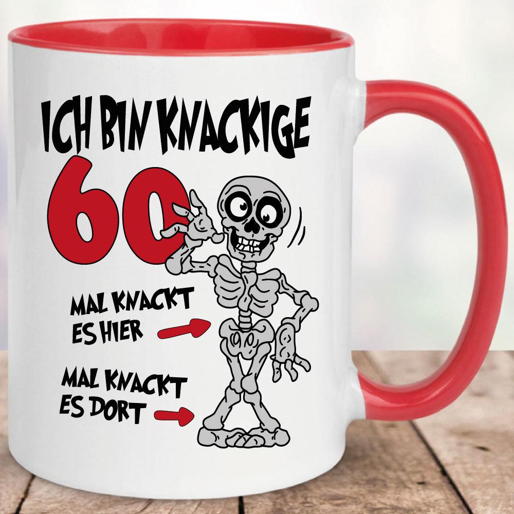 Tasse Knackige Jahre 60 Rot