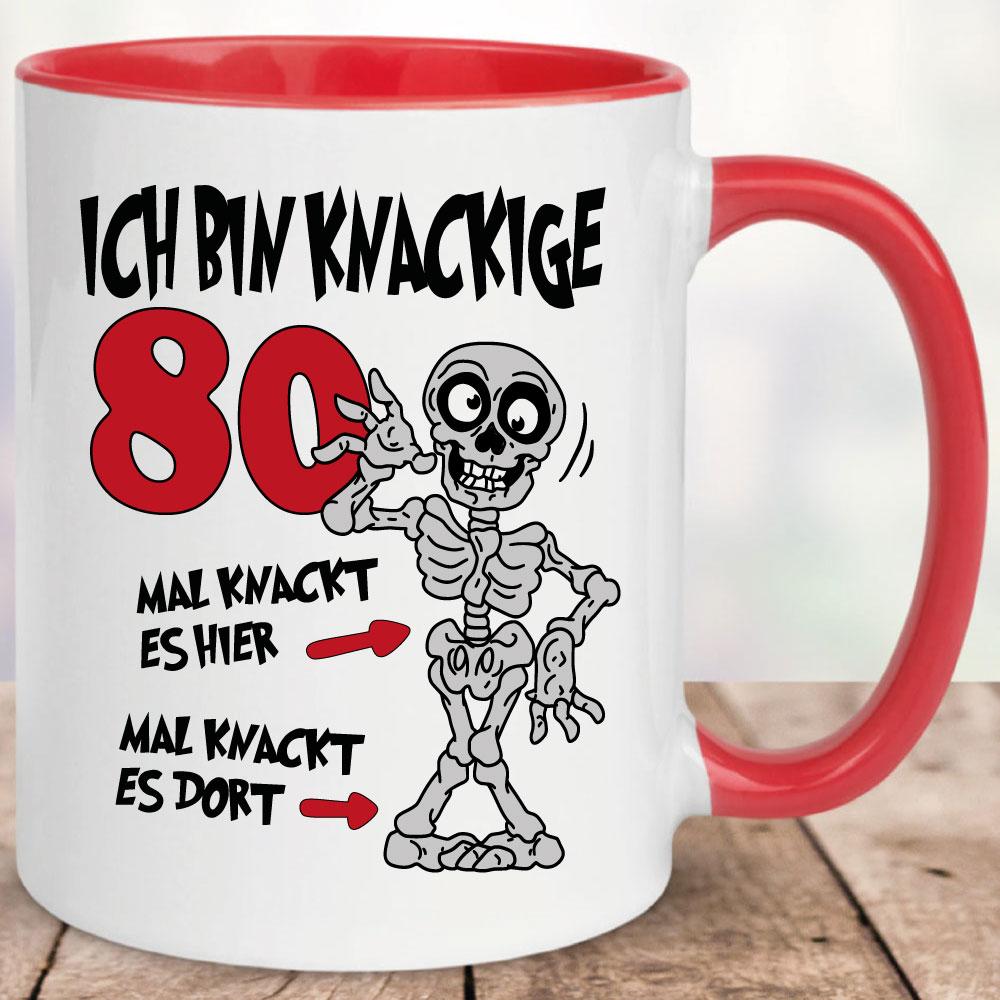 Tasse Knackige Jahre 80 Rot