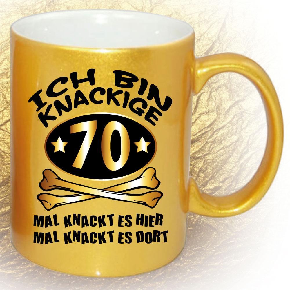 Glitzer Tasse Knackige Jahre 70 Gold