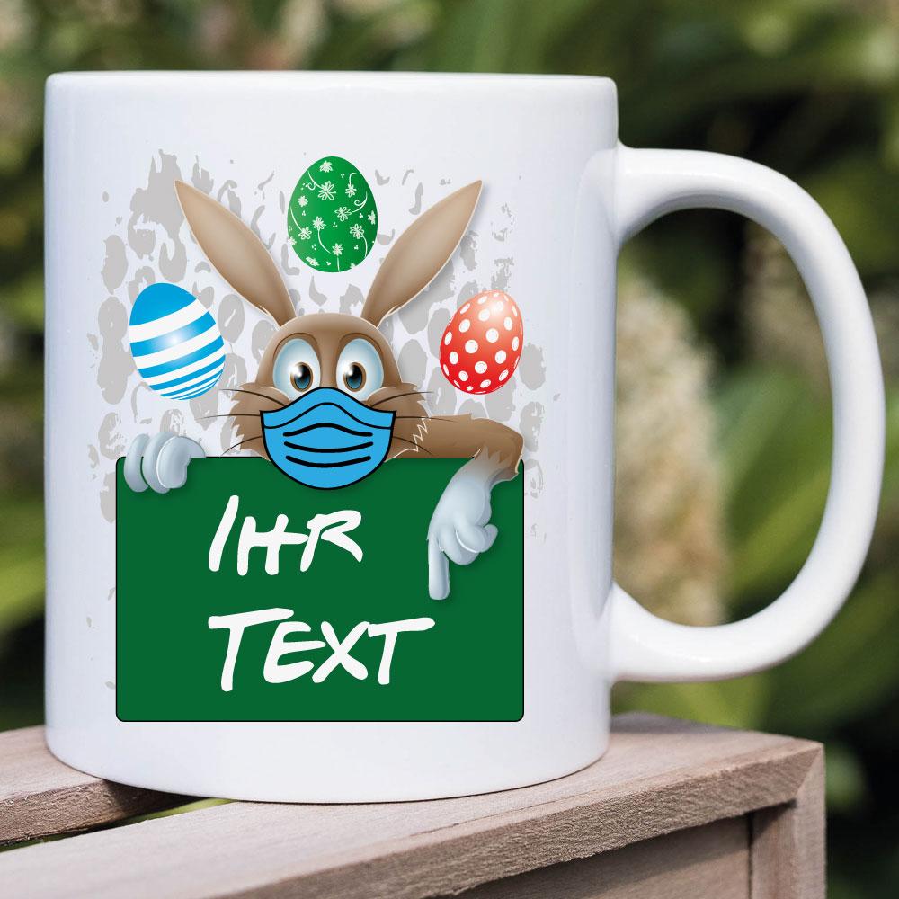 Hase mit Maske personalisiert