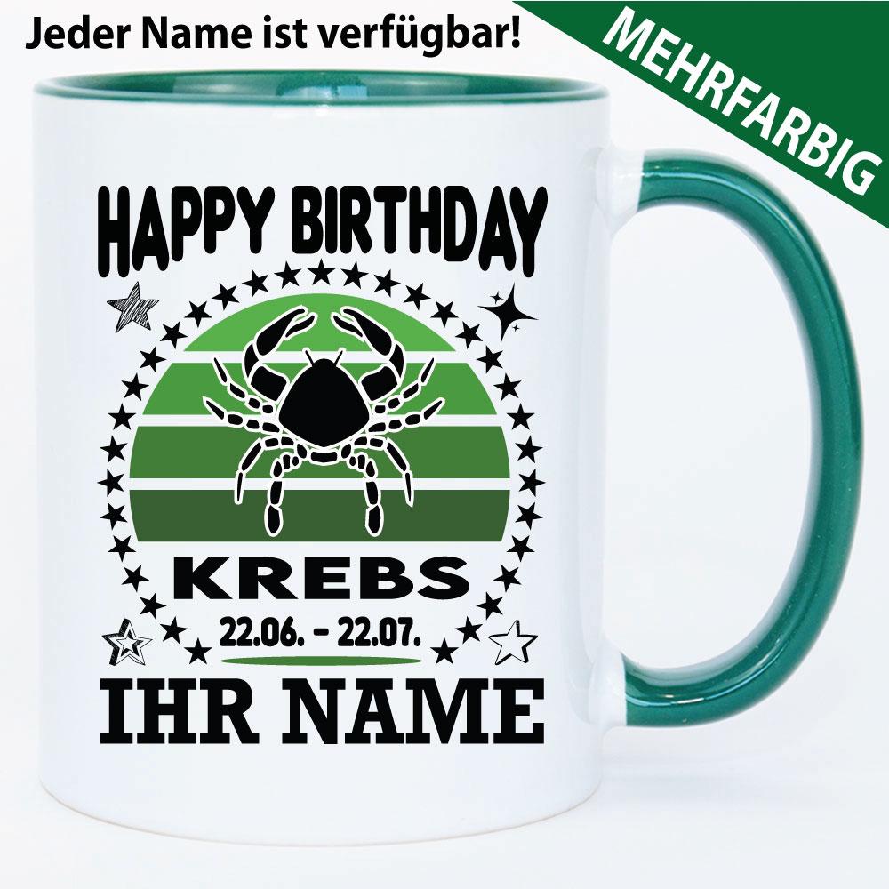 Tasse Sternzeichen Krebs mit Name personalisiert