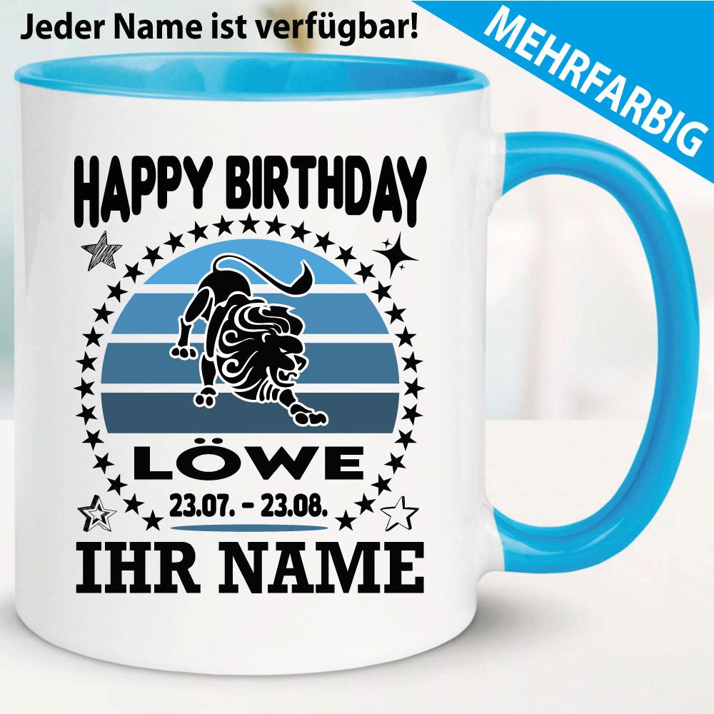 Tasse Sternzeichen Löwe mit Name personalisiert