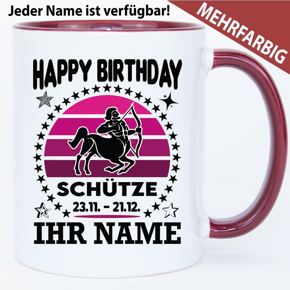 Tasse Sternzeichen Schütze mit Name personalisiert