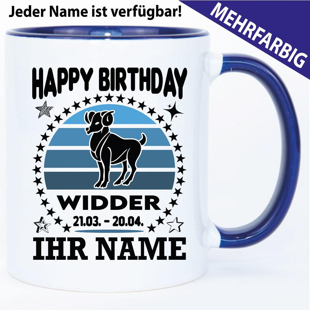 Tasse Sternzeichen Widder mit Name personalisiert