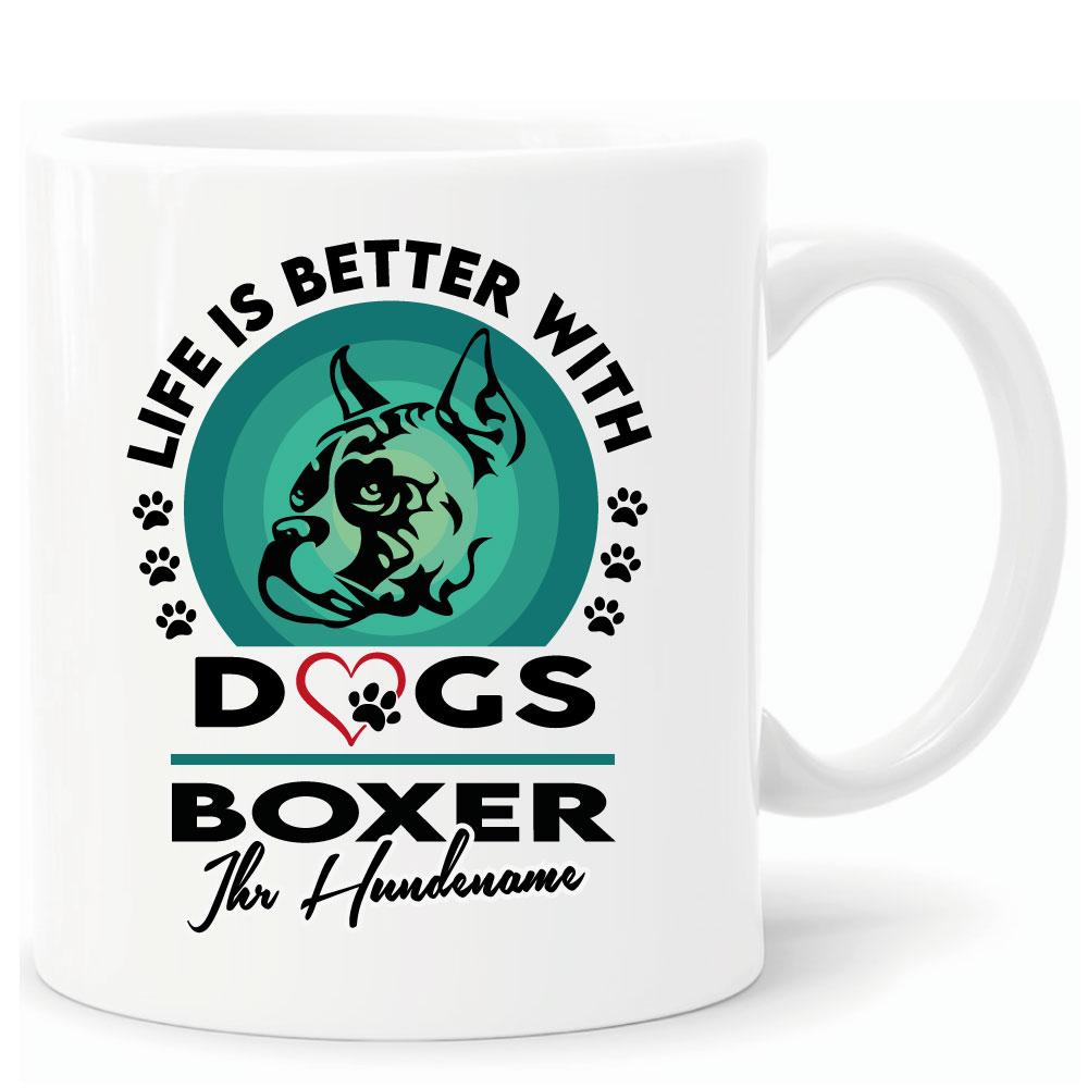 Tasse mit Hund personalisiert Boxer