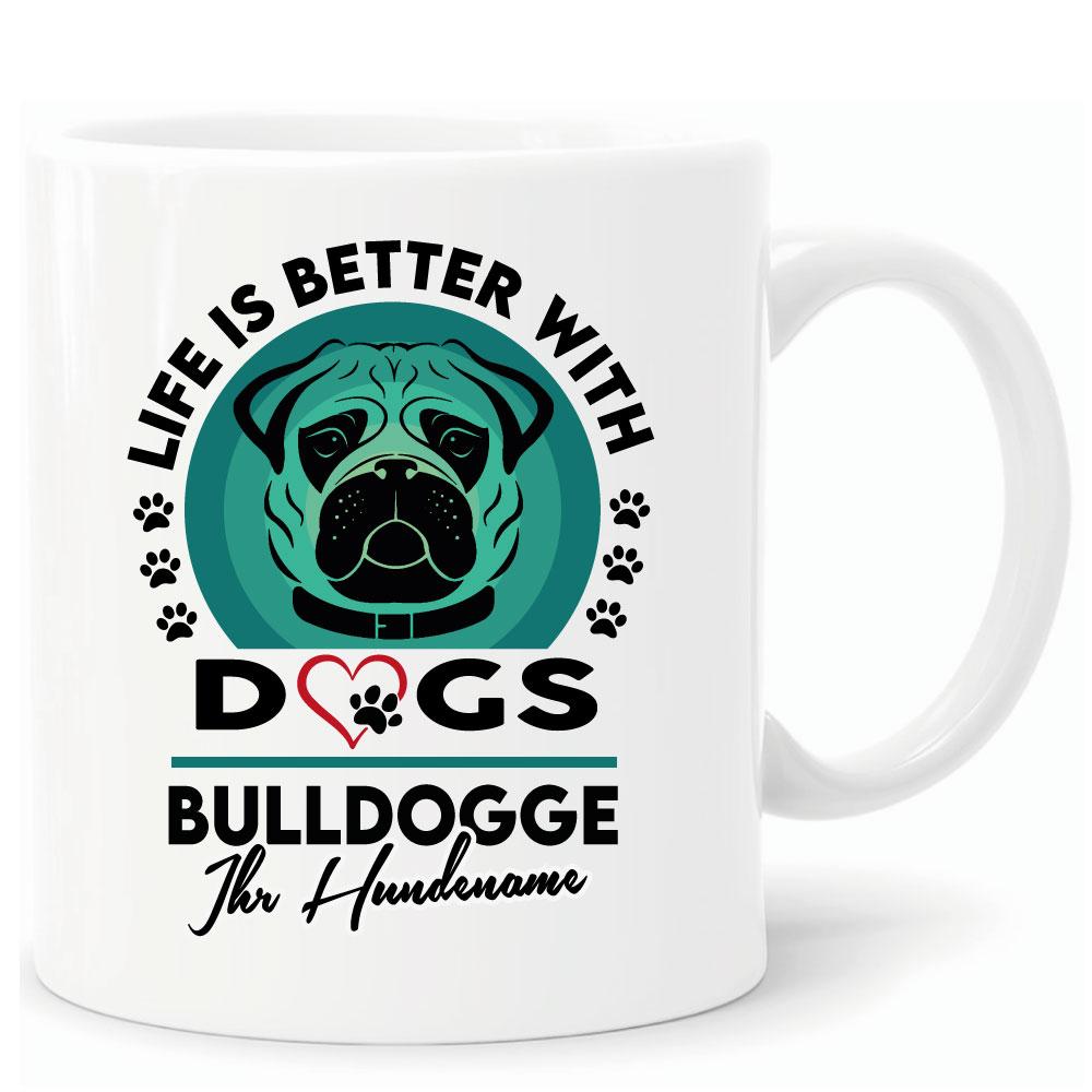 Tasse mit Hund personalisiert Bulldogge