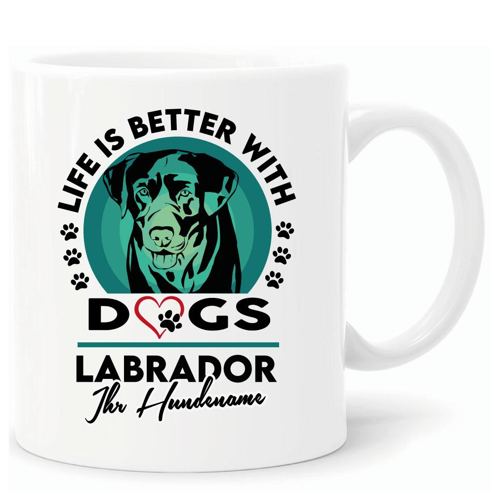 Tasse mit Hund personalisiert Labrador