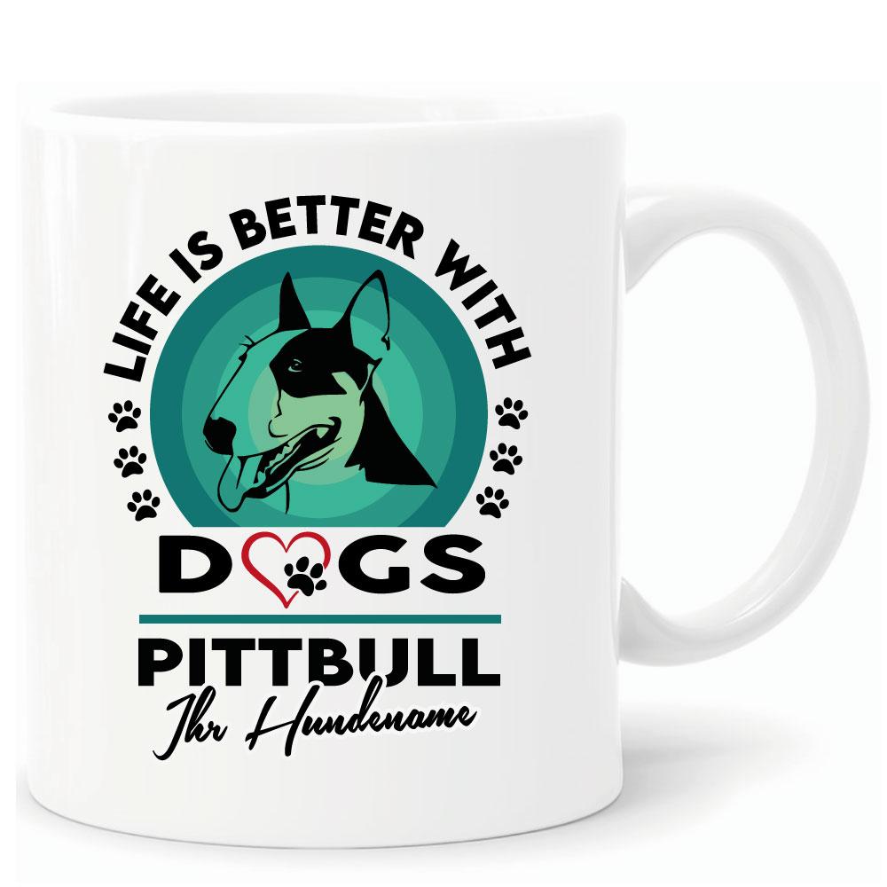 Tasse mit Hund personalisiert Pitbull