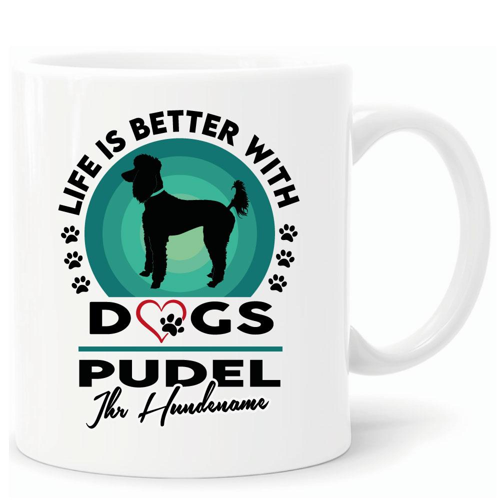 Tasse mit Hund personalisiert Pudel