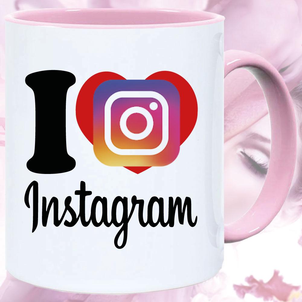 Tasse bedruckt mit Instagram Pink