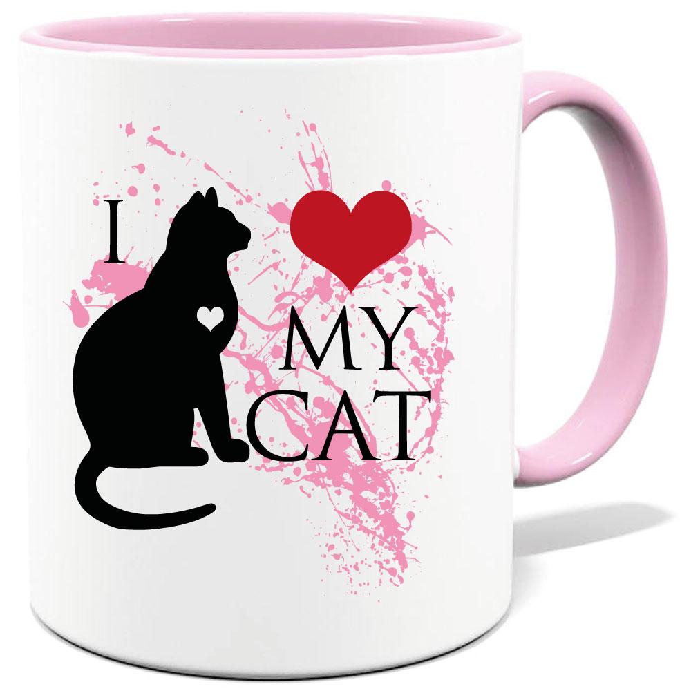 Tasse bedruckt mit I Love Cats